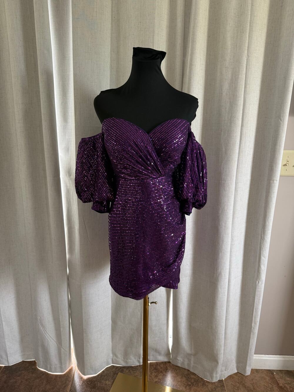 Purple Sequin Dress By Griffniseti Size XLarge